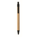 Stylo à bille en bambou et paille de blé, encre bleue couleur noir troisième vue