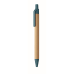 Stylo à bille en bambou et paille de blé, encre bleue couleur bleu