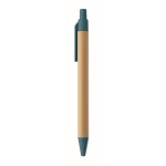 Stylo à bille en bambou et paille de blé, encre bleue couleur bleu quatrième vue