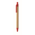 Stylo à bille en bambou et paille de blé, encre bleue couleur rouge