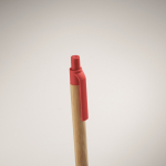 Stylo à bille en bambou et paille de blé, encre bleue couleur rouge deuxième vue photographique