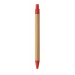 Stylo à bille en bambou et paille de blé, encre bleue couleur rouge cinquième vue
