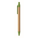 Stylo à bille en bambou et paille de blé, encre bleue couleur vert quatrième vue