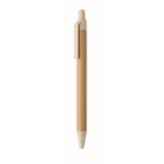 Stylo à bille en bambou et paille de blé, encre bleue couleur beige