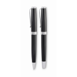 Set avec un stylo à bille bleu et un stylo roller noir dans un étui couleur noir neuvième vue