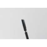 Stylo rotatif en acier inoxydable recyclé dans un étui, encre bleue couleur noir quatrième vue photographique