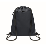 Sac à dos à cordons en RPET et PU avec une poche avant couleur bleu
