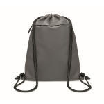 Sac à dos à cordons en RPET et PU avec une poche avant couleur gris foncé