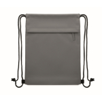 Sac à dos à cordons en RPET et PU avec une poche avant couleur gris foncé deuxième vue