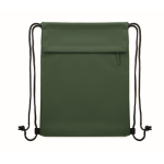 Sac à dos à cordons en RPET et PU avec une poche avant couleur vert foncé deuxième vue
