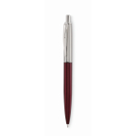 Stylo à bouton-poussoir en acier inoxydable dans un étui, encre bleue couleur bordeaux