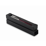 Stylo à bouton-poussoir en acier inoxydable dans un étui, encre bleue couleur bordeaux deuxième vue