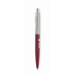 Stylo à bouton-poussoir en acier inoxydable dans un étui, encre bleue couleur bordeaux deuxième vue principale