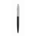 Stylo à bouton-poussoir en acier inoxydable dans un étui, encre bleue couleur noir