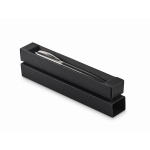 Stylo à bouton-poussoir en acier inoxydable dans un étui, encre bleue couleur noir deuxième vue