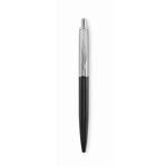 Stylo à bouton-poussoir en acier inoxydable dans un étui, encre bleue couleur noir sixième vue
