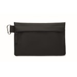 Pochette en polyester et PU avec mousqueton sur le côté couleur noir deuxième vue