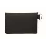 Pochette en polyester et PU avec mousqueton sur le côté couleur noir troisième vue