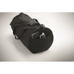 Sac de voyage en polyester et PU avec des poches latérales couleur noir troisième vue photographique
