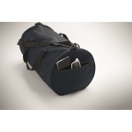 Sac de voyage en polyester et PU avec des poches latérales couleur bleu troisième vue photographique