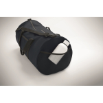 Sac de voyage en polyester et PU avec des poches latérales couleur bleu quatrième vue photographique