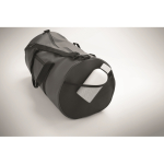 Sac de voyage en polyester et PU avec des poches latérales couleur gris foncé quatrième vue photographique
