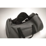 Sac de voyage en polyester et PU avec des poches latérales couleur gris foncé cinquième vue photographique
