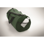Sac de voyage en polyester et PU avec des poches latérales couleur vert foncé quatrième vue photographique