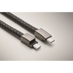 Bracelet tressé en PU avec câble de charge et de données 60W couleur noir quatrième vue photographique