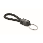 Porte-clés noir tressé avec câble de recharge et de données 60W couleur noir vue principale