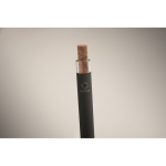 Stylo en aluminium recyclé avec bouton-poussoir en liège, encre bleue couleur noir troisième vue photographique