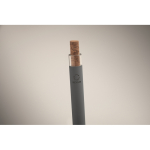 Stylo en aluminium recyclé avec bouton-poussoir en liège, encre bleue couleur gris foncé troisième vue photographique