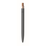 Stylo en aluminium recyclé avec bouton-poussoir en liège, encre bleue couleur gris foncé sixième vue