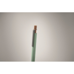 Stylo en aluminium recyclé avec bouton-poussoir en liège, encre bleue couleur vert menthe deuxième vue photographique