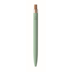Stylo en aluminium recyclé avec bouton-poussoir en liège, encre bleue couleur vert menthe sixième vue