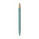 Stylo en aluminium recyclé avec bouton-poussoir en bambou, encre bleue couleur bleu ciel sixième vue