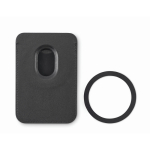 Porte-cartes magnétique en cuir pour téléphone avec fonction support couleur noir deuxième vue