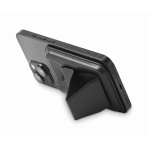 Porte-cartes magnétique en cuir pour téléphone avec fonction support couleur noir cinquième vue
