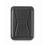 Porte-cartes magnétique en cuir pour téléphone avec fonction support couleur noir septième vue
