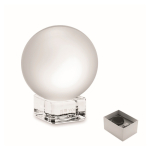 Trophée rond en verre avec socle assorti à personnaliser couleur transparent vue avec zone d'impression