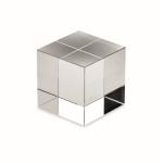 Élégant trophée en verre en forme de cube à personnaliser couleur transparent septième vue