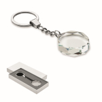 Porte-clés rond en verre avec des formes géométriques à personnaliser couleur transparent sixième vue