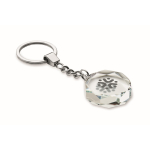 Porte-clés rond en verre avec des formes géométriques à personnaliser couleur transparent vue principale