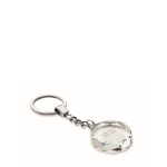Porte-clés rond en verre avec des formes géométriques à personnaliser couleur transparent vue avec zone d'impression