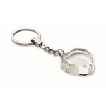 Porte-clés en verre en forme de cœur à personnaliser couleur transparent