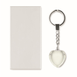 Porte-clés en verre en forme de cœur à personnaliser couleur transparent deuxième vue