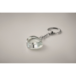 Porte-clés en verre en forme de cœur à personnaliser couleur transparent troisième vue photographique