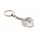 Porte-clés en verre en forme de cœur à personnaliser couleur transparent vue principale