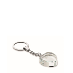 Porte-clés en verre en forme de cœur à personnaliser couleur transparent vue avec zone d'impression