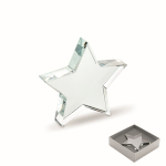 Trophée en verre en forme d'étoile à personnaliser couleur transparent